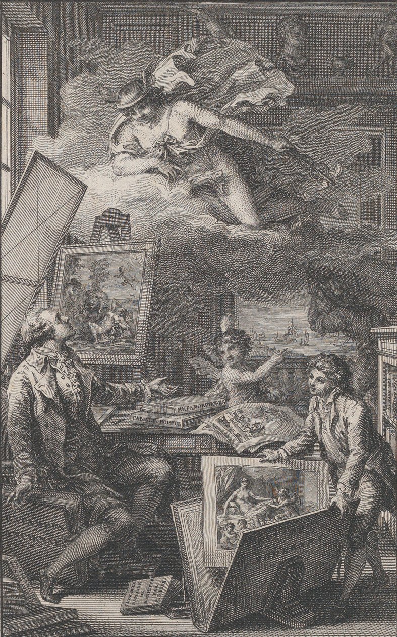 Till minne av P. FR. Basan, gravyr för katalogen över samlingen av P.-F. Basan..., 1798. av Pierre Philippe Choffard