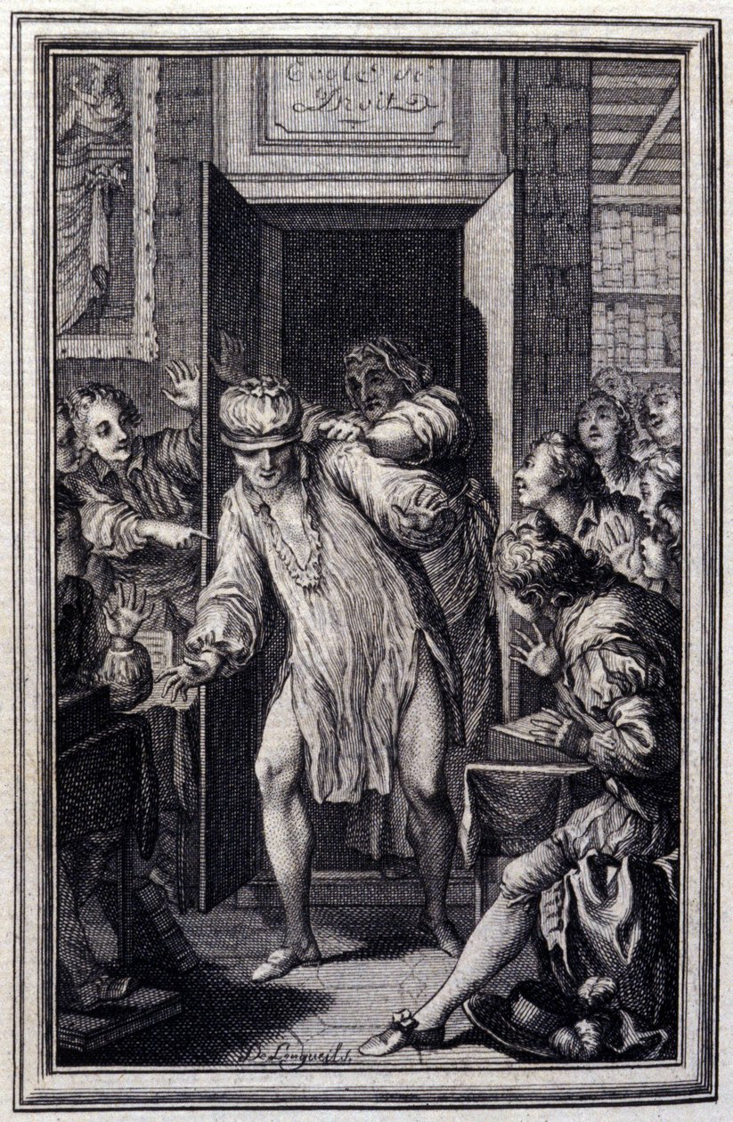 Kung Candaule och juristmästaren - i "" Tales et nouvelles en vers"" av Jean La Fontaine. 1776. Illustration av P.P. Choffard. av Pierre Philippe Choffard