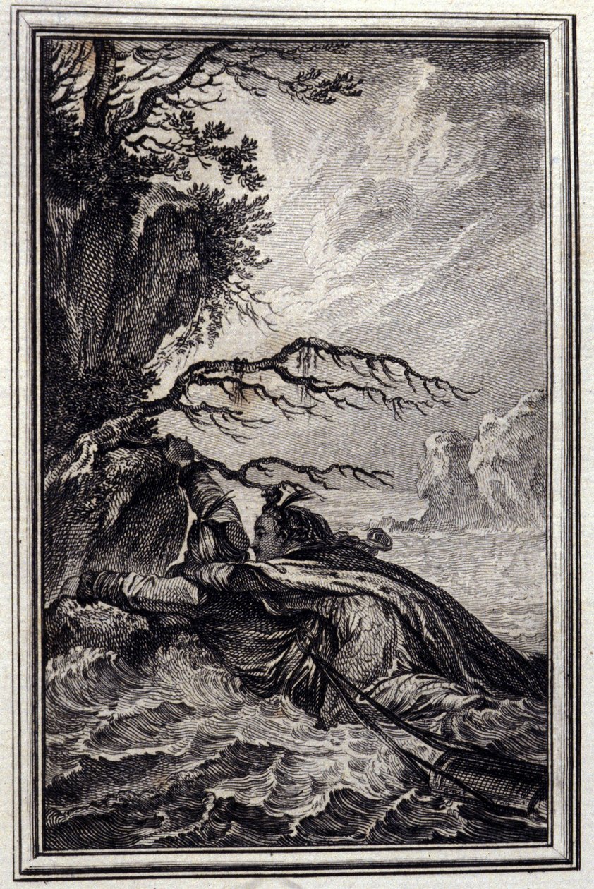 Fästmö till kungen av Garbe - i "" Sagor och nyheter på vers "" av Jean La Fontaine. 1776. Illustration av P.P. Choffard. av Pierre Philippe Choffard