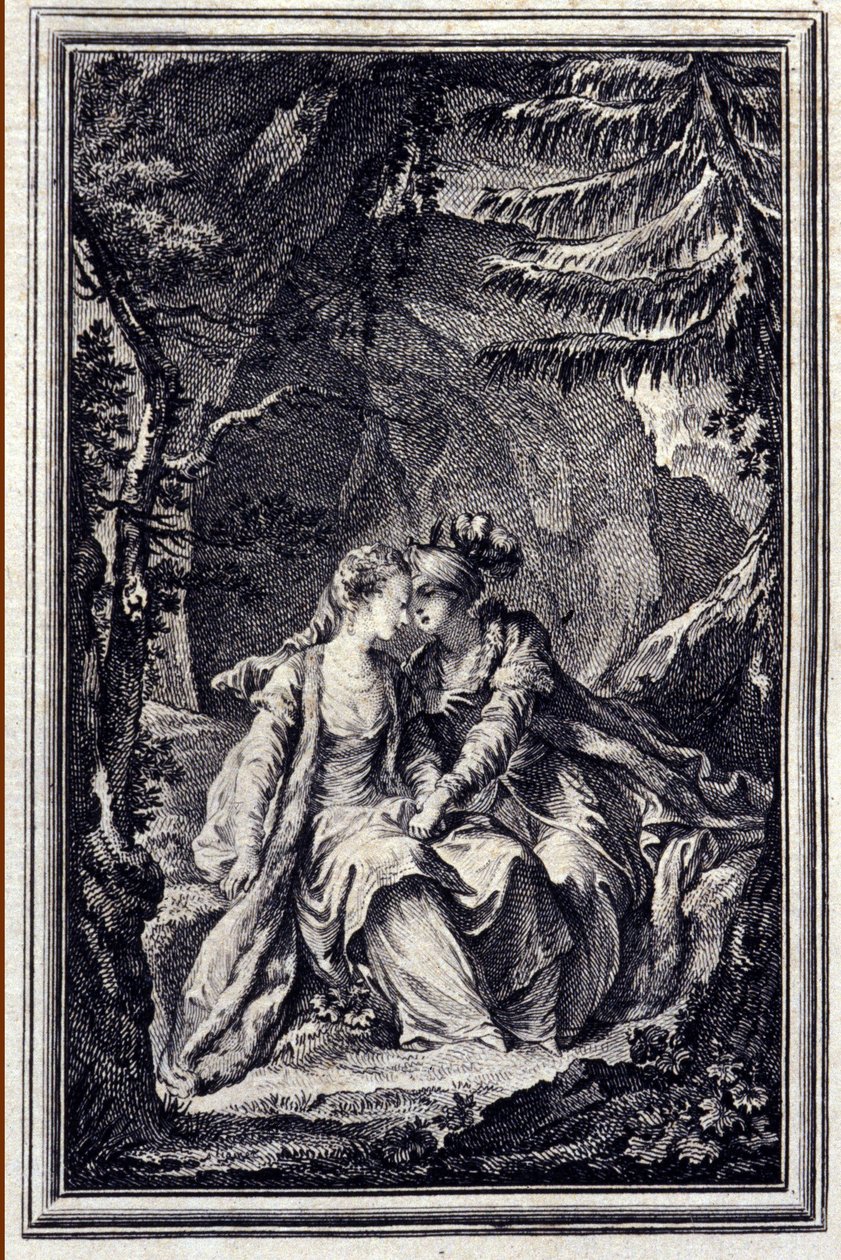 Fästmö till kungen av Garbe - i "" Sagor och noveller på vers"" av Jean La Fontaine. 1776. Illustration av P.P. Choffard. av Pierre Philippe Choffard