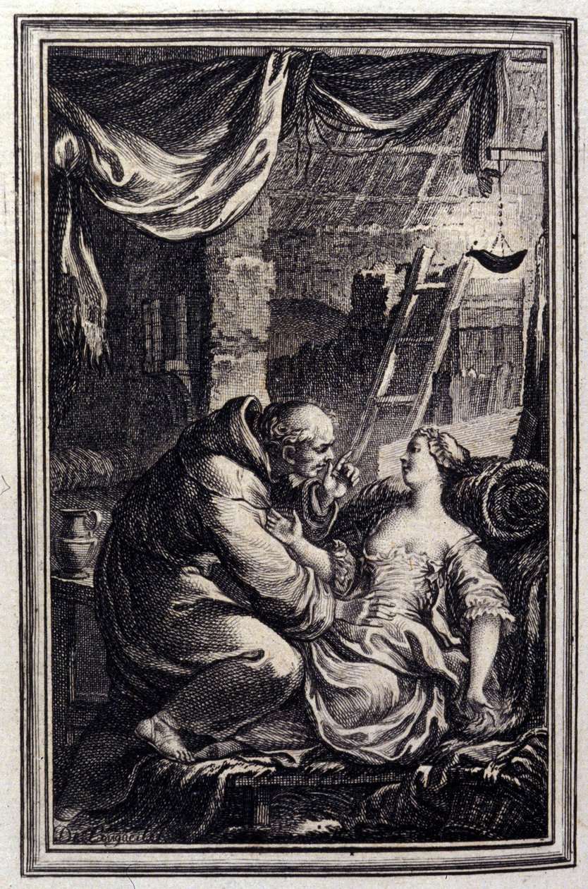 Djävulen i helvetet - i "Berättelser och noveller på vers" av Jean La Fontaine. 1776. Illustration av P.P. Choffard. av Pierre Philippe Choffard