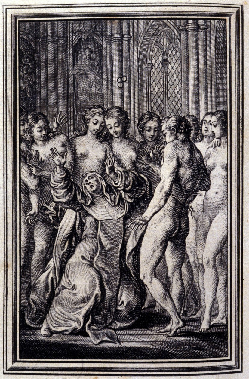 Le Glouches - i "Berättelser och noveller på vers" av Jean La Fontaine. 1776. Illustration av P.P. Choffard. av Pierre Philippe Choffard