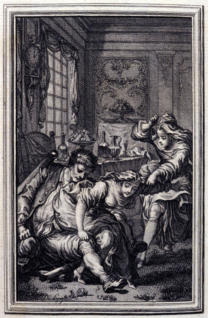 Fladdermusen - i "" Sagor och nyheter på vers "" av Jean La Fontaine. 1776. Illustration av P.P. Choffard. av Pierre Philippe Choffard