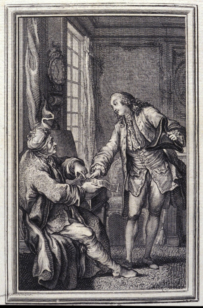 Les confeux indiscrets - i "" Sagor och noveller på vers "" av Jean La Fontaine. 1776. Illustration av P.P. Choffard. av Pierre Philippe Choffard