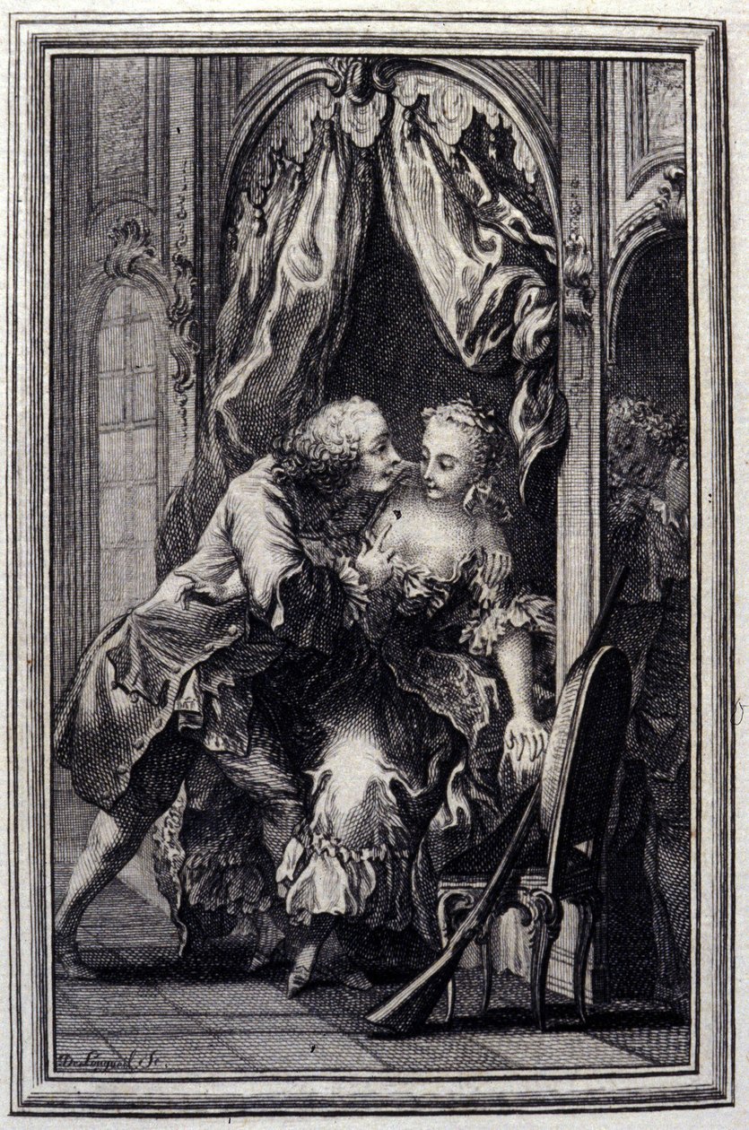 Missförstånd - i ""Berättelser och noveller på vers"" av Jean La Fontaine. 1776. Illustration av P.P. Choffard. av Pierre Philippe Choffard