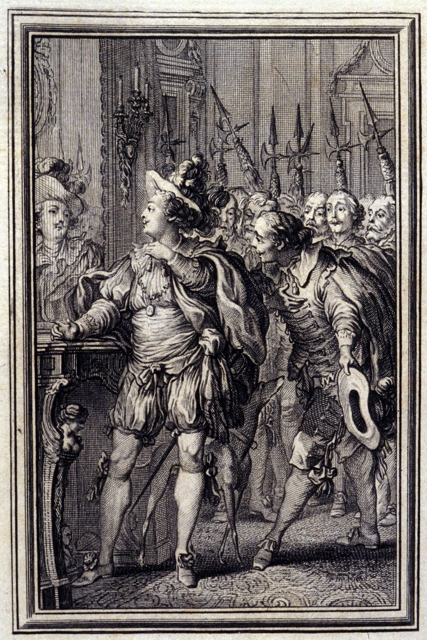 Mona Lisa - i ""Berättelser och noveller på vers"" av Jean La Fontaine. 1776. Illustration av P.P. Choffard. av Pierre Philippe Choffard
