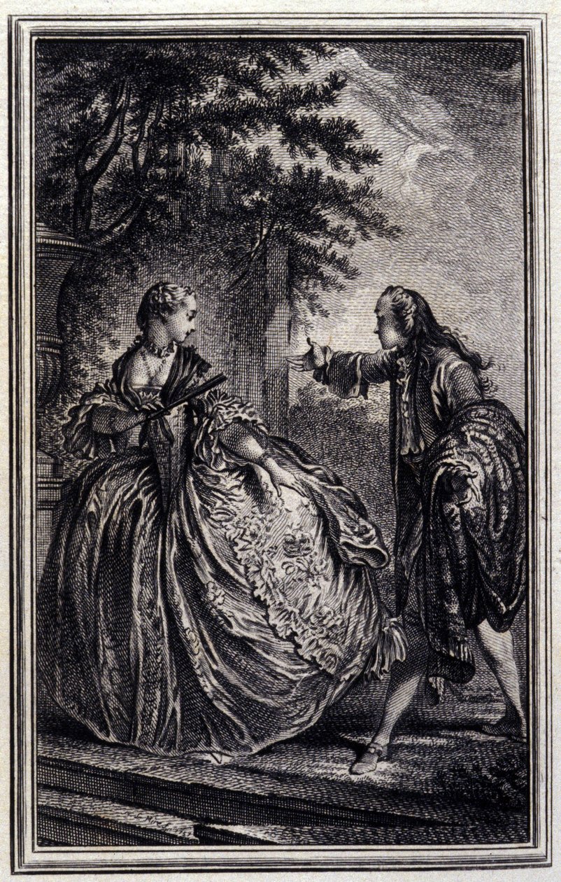 Nicaise - i "" Sagor och noveller på vers "" av Jean La Fontaine. 1776. Illustration av P.P. Choffard. av Pierre Philippe Choffard