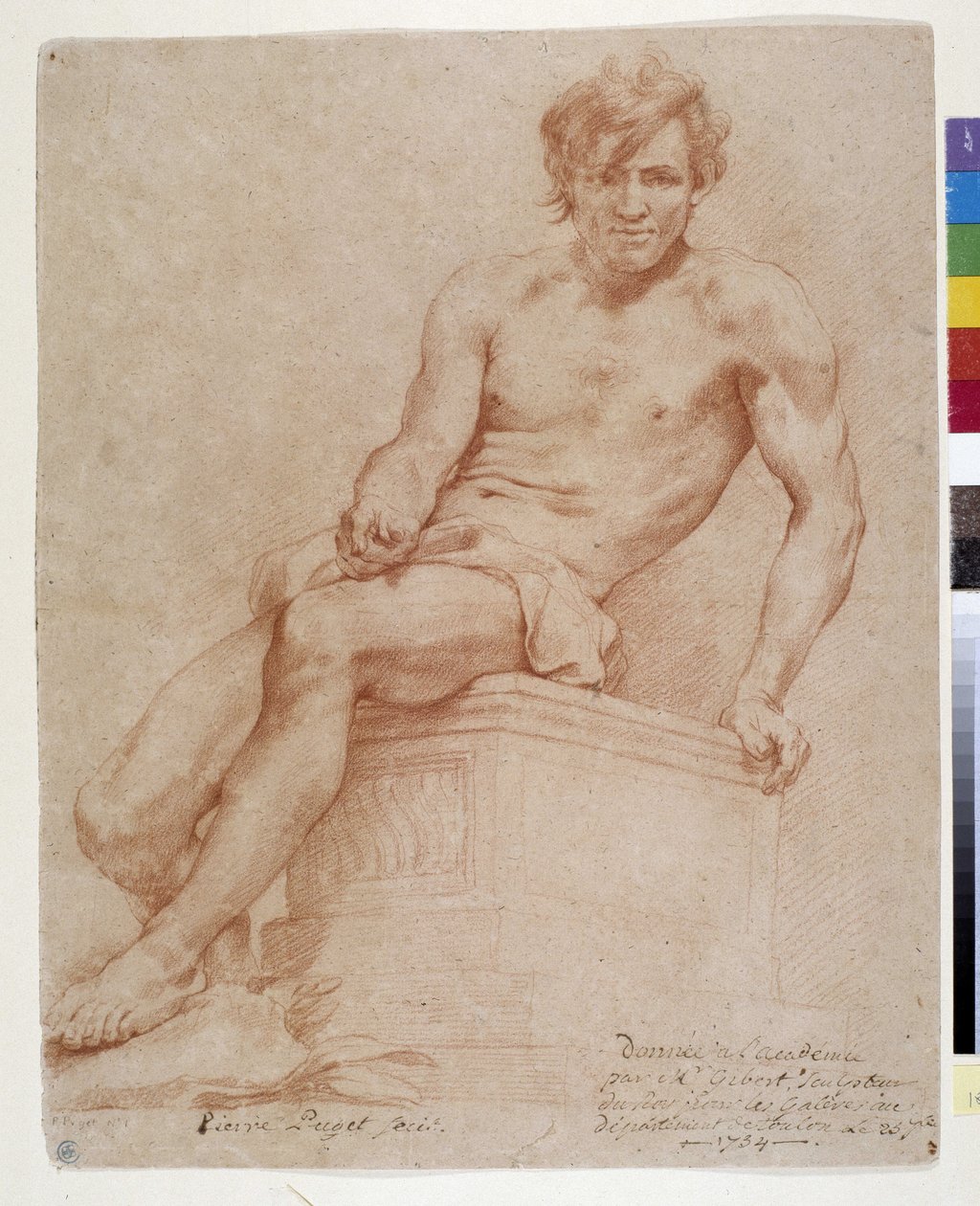 Sittande man (sangvinisk) av Pierre Puget