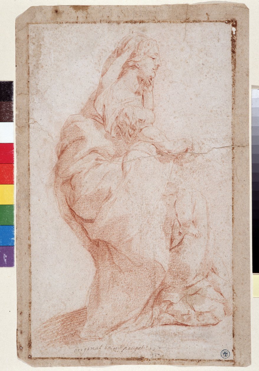 Jungfrun och Jesusbarnet (teckning) av Pierre Puget