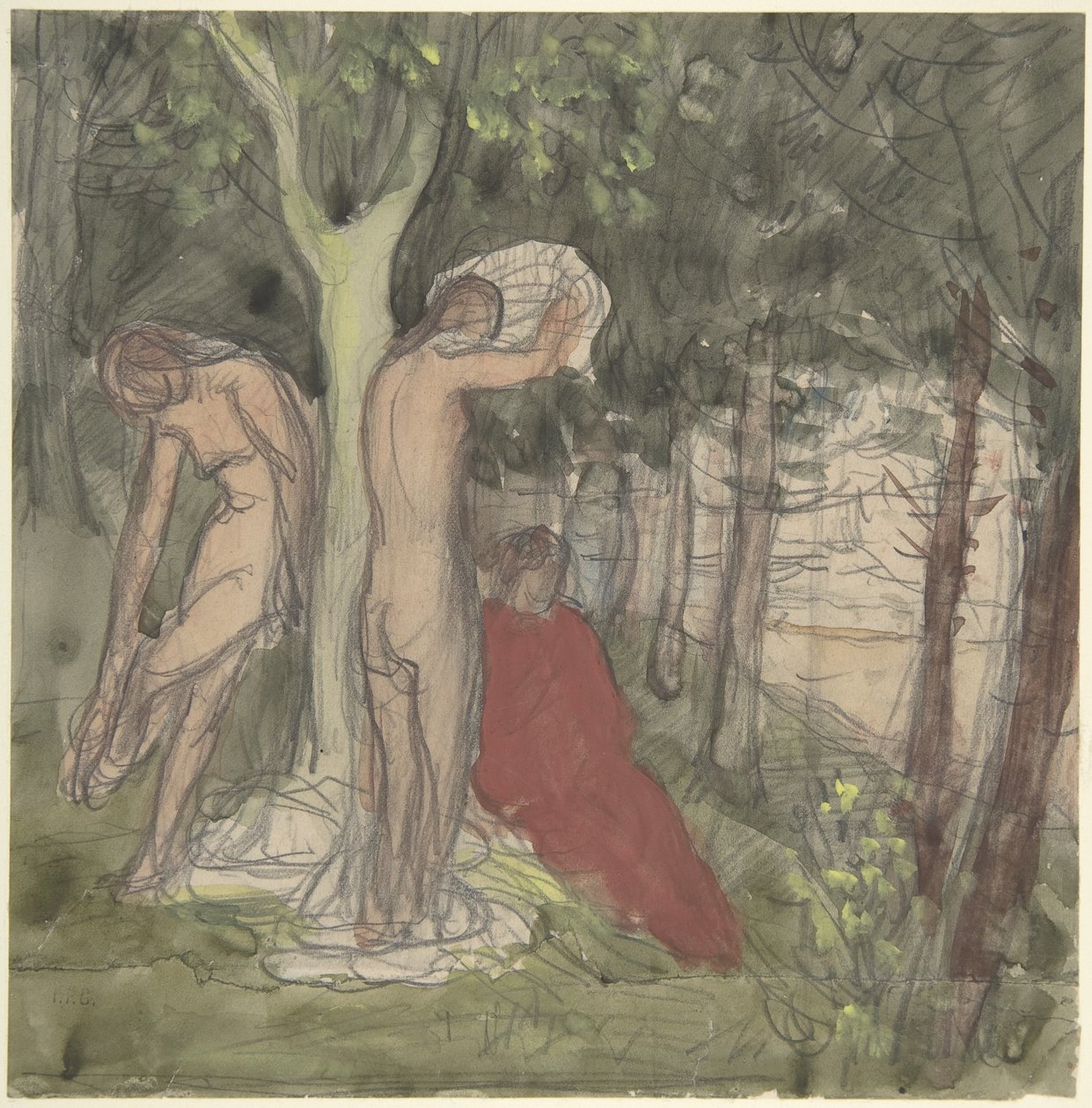 Badande av Pierre Puvis de Chavannes