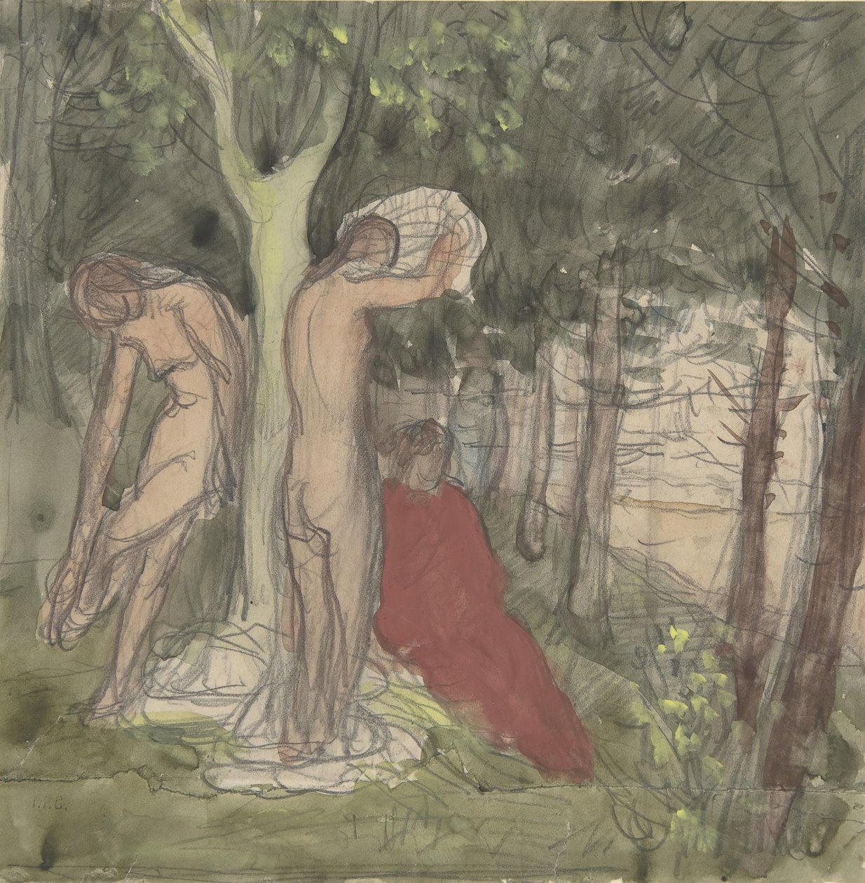 Badgäster, 1800-talet. av Pierre Puvis de Chavannes