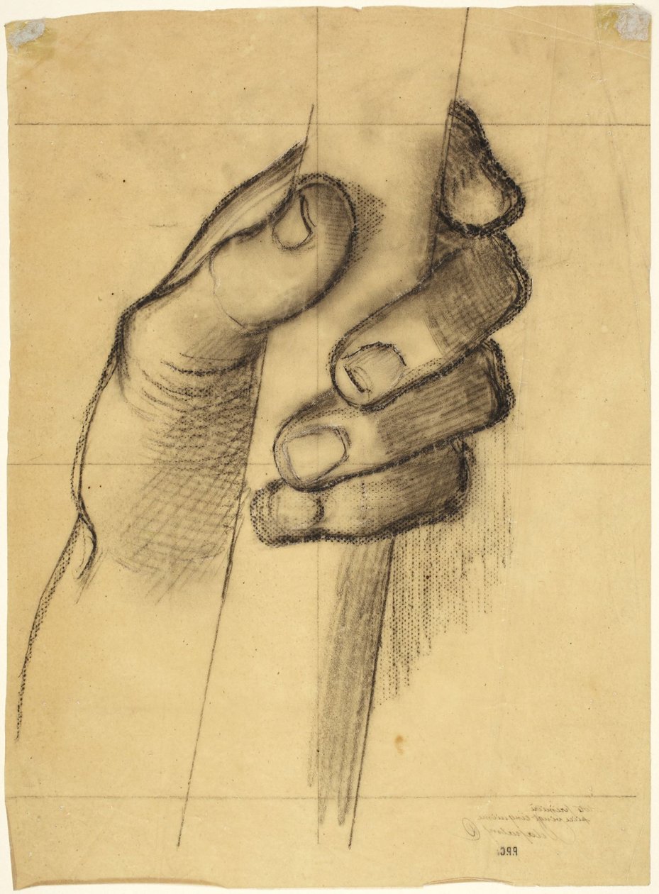 Teckning av en hand som håller en stång av Pierre Puvis de Chavannes
