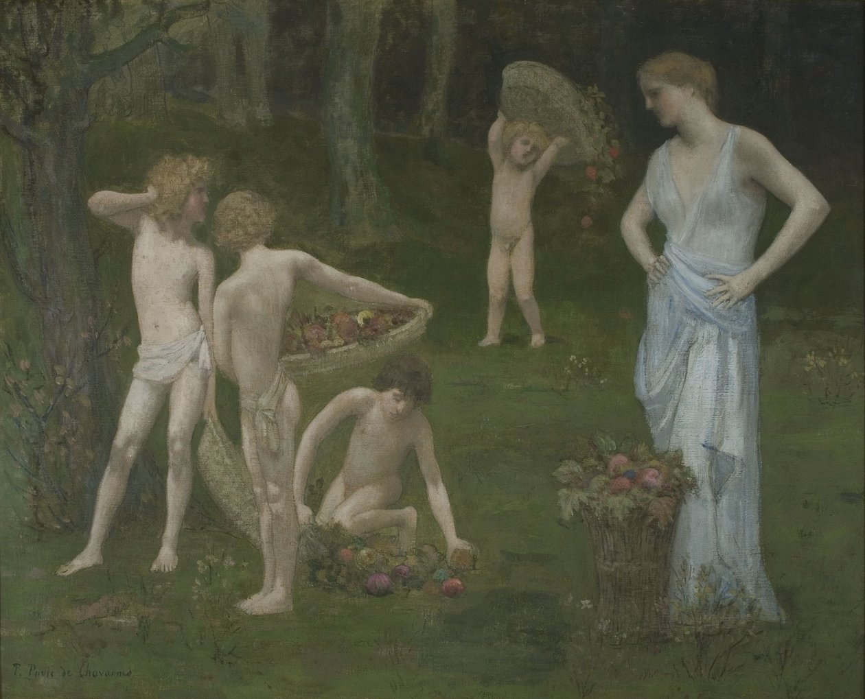 Barn i en fruktträdgård, ca. 1886-1888 av Pierre Puvis de Chavannes