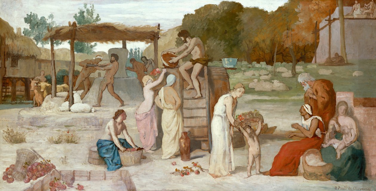 Cider, ca 1864 (olja på papper, nedlagd på duk) av Pierre Puvis de Chavannes