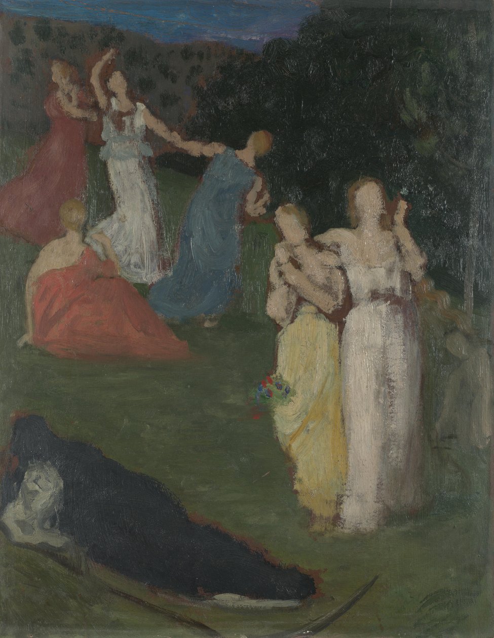 Death and the Maiden, före 1872 av Pierre Puvis de Chavannes