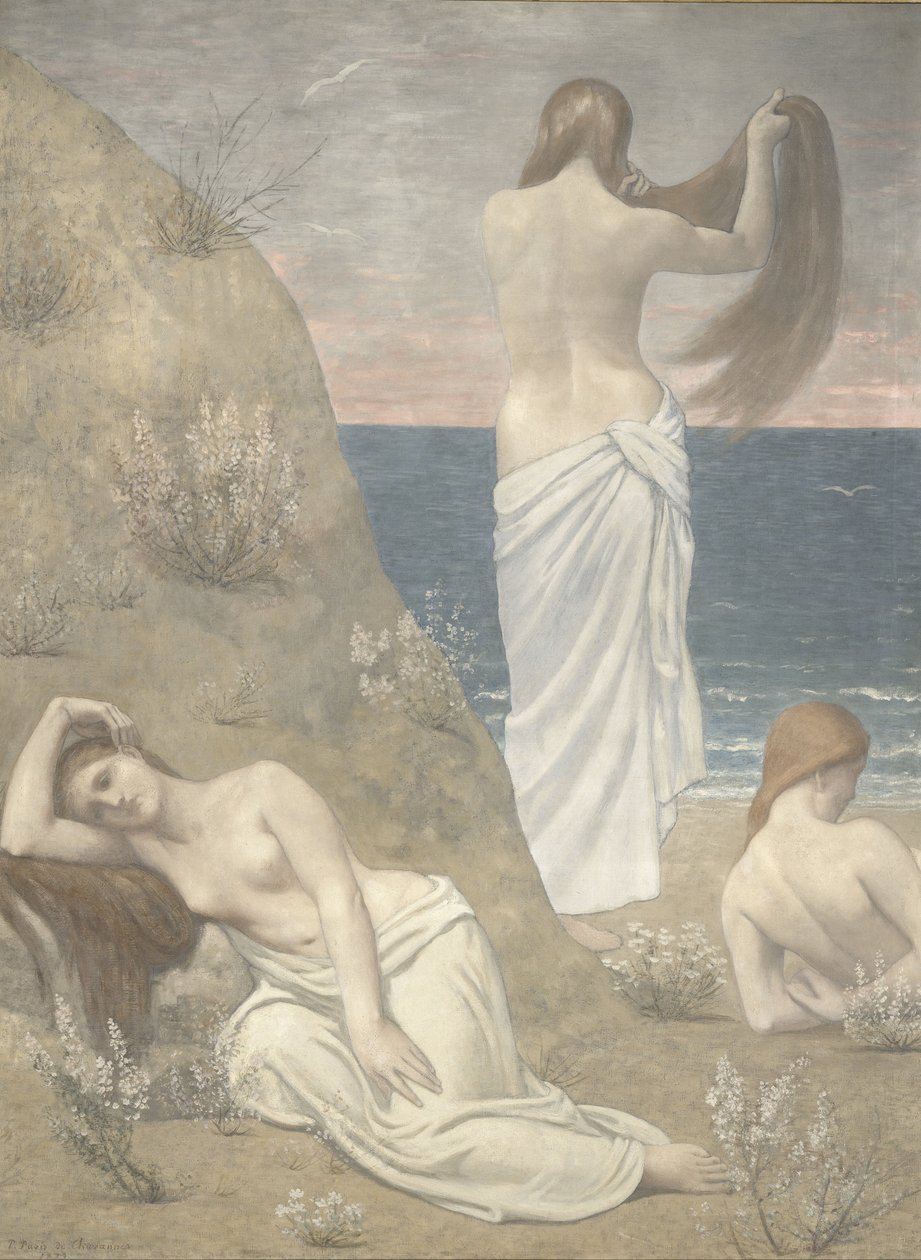 Unga flickor vid havet av Pierre Puvis de Chavannes