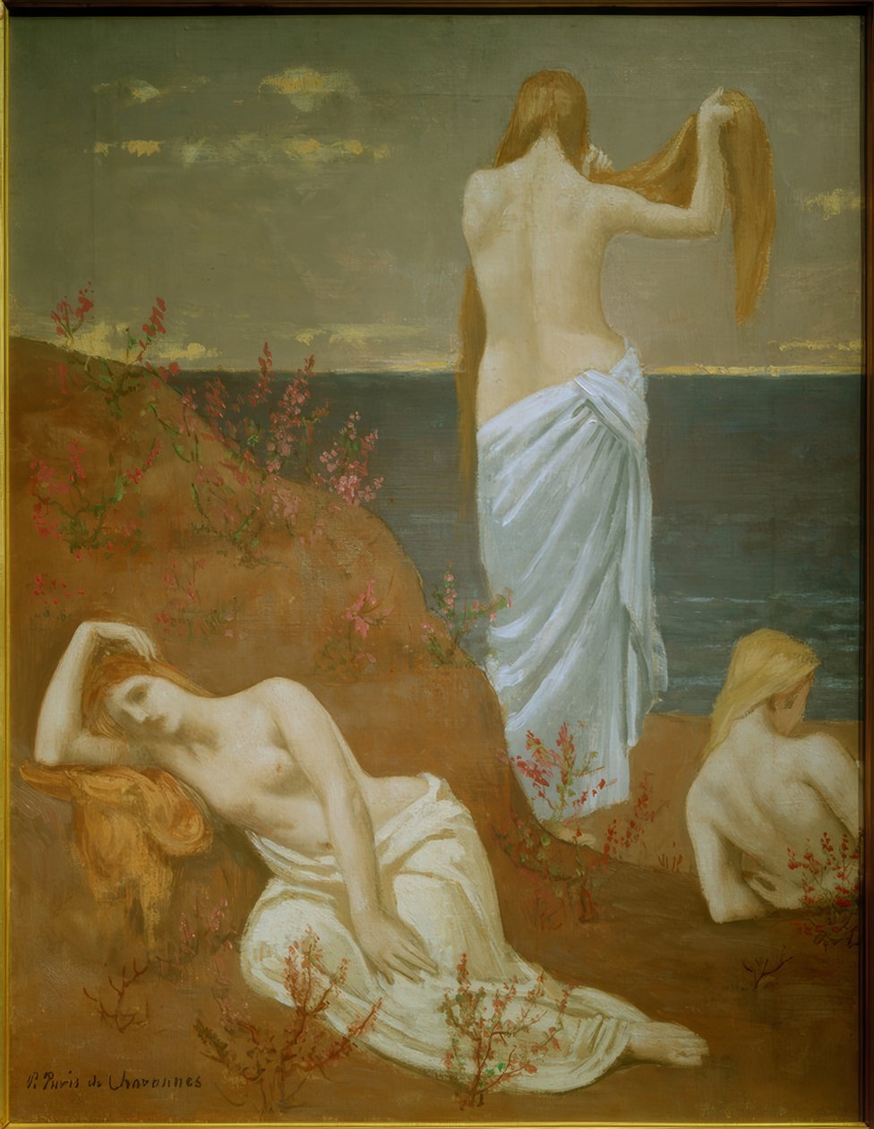 Unga kvinnor vid havet av Pierre Puvis de Chavannes