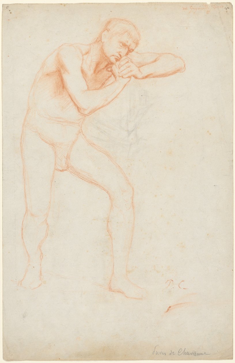Naken man av Pierre Puvis de Chavannes