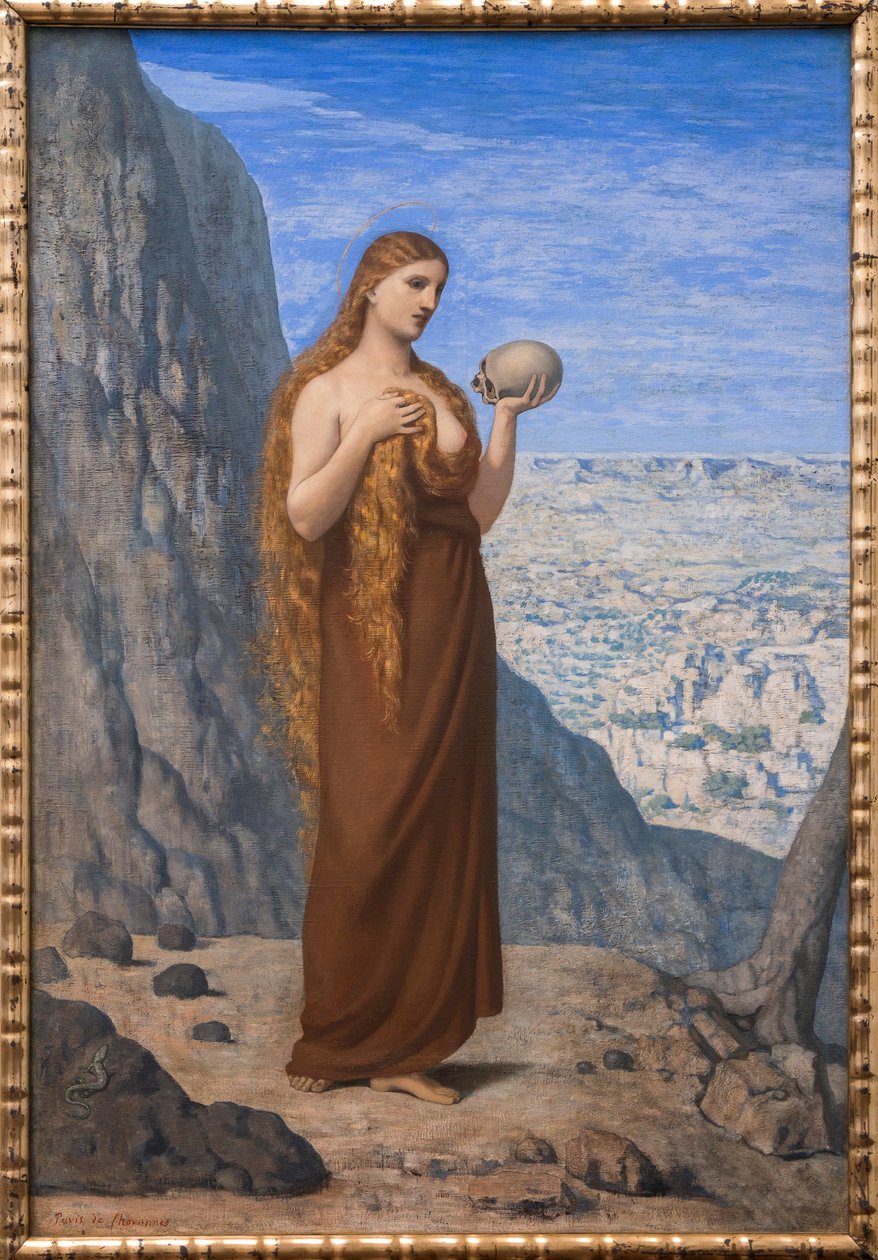 Maria Magdalena i öknen - av Pierre Puvis de Chavannes (1824-1898) - 1869 - Maria Magdalena i öknen - 36,8 x 48 cm - Museum i Frankfurt | Stadel museum av Pierre Puvis de Chavannes