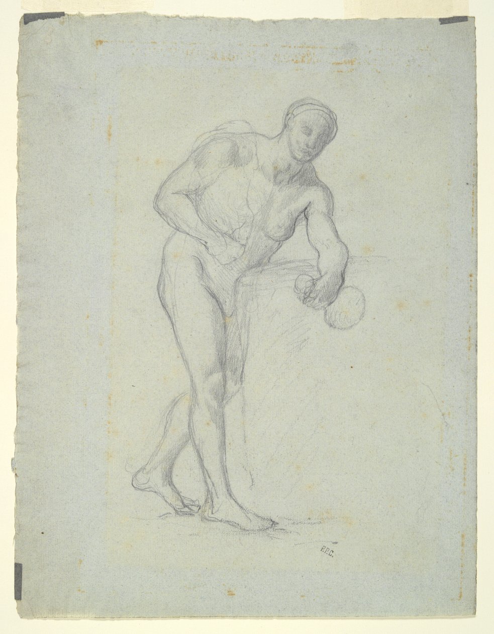 Naken figur med en kolv av Pierre Puvis de Chavannes