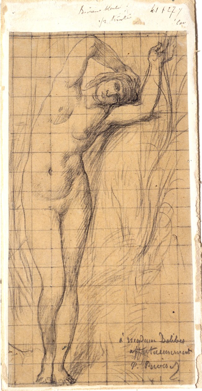 Studie für die Figur von "La Saône" av Pierre Puvis de Chavannes