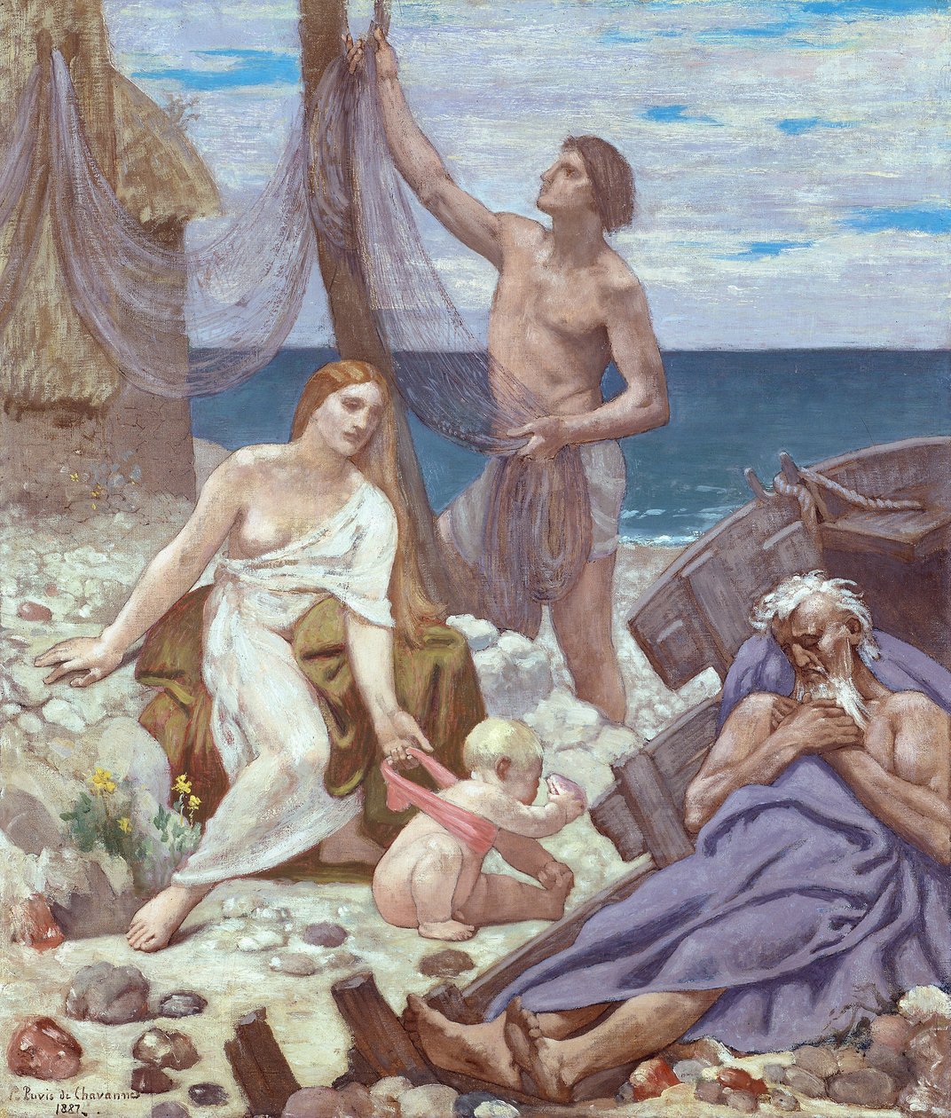 Fiskarens familj, 1887 av Pierre Puvis de Chavannes