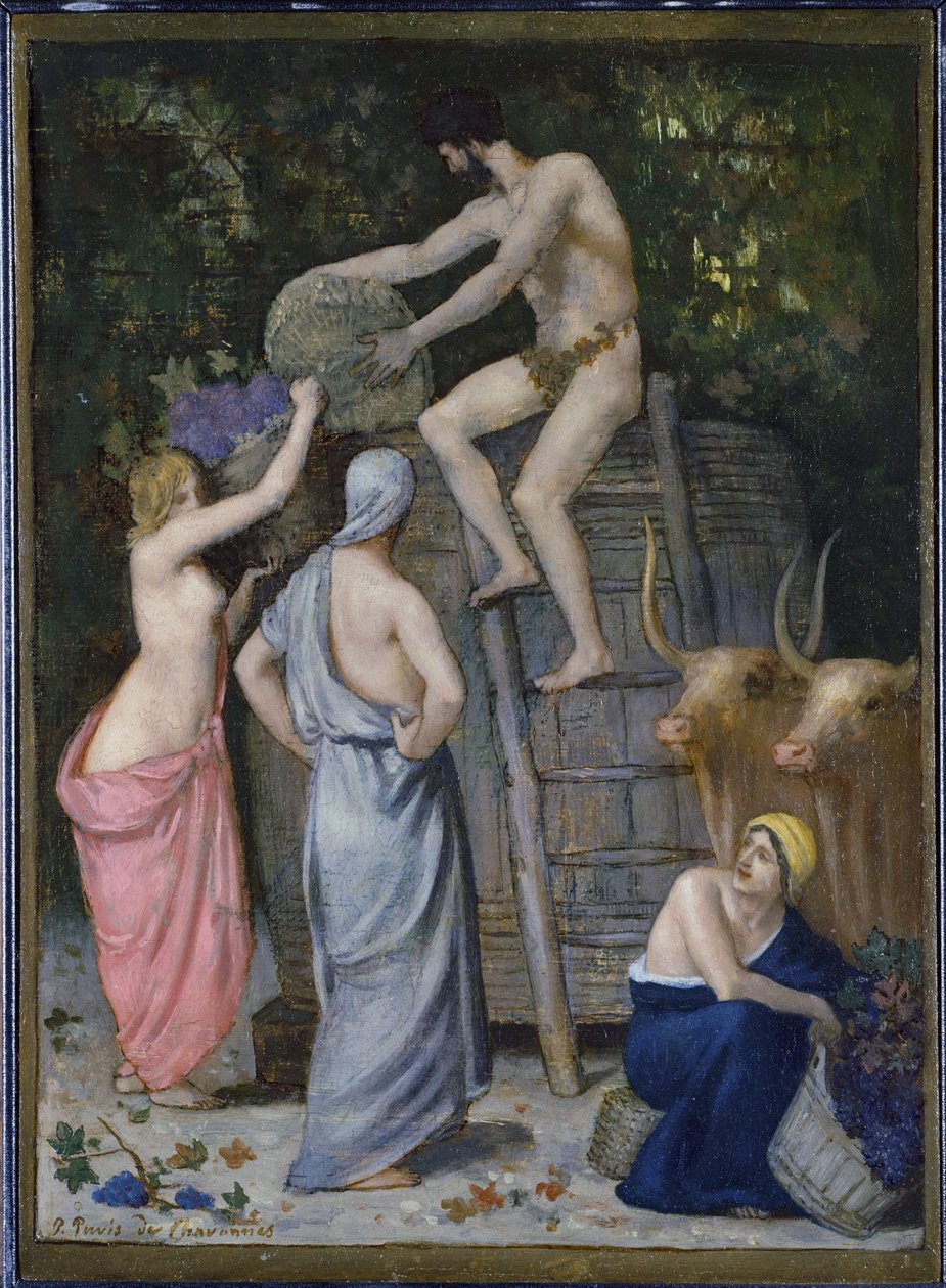 Vinpressen av Pierre Puvis de Chavannes
