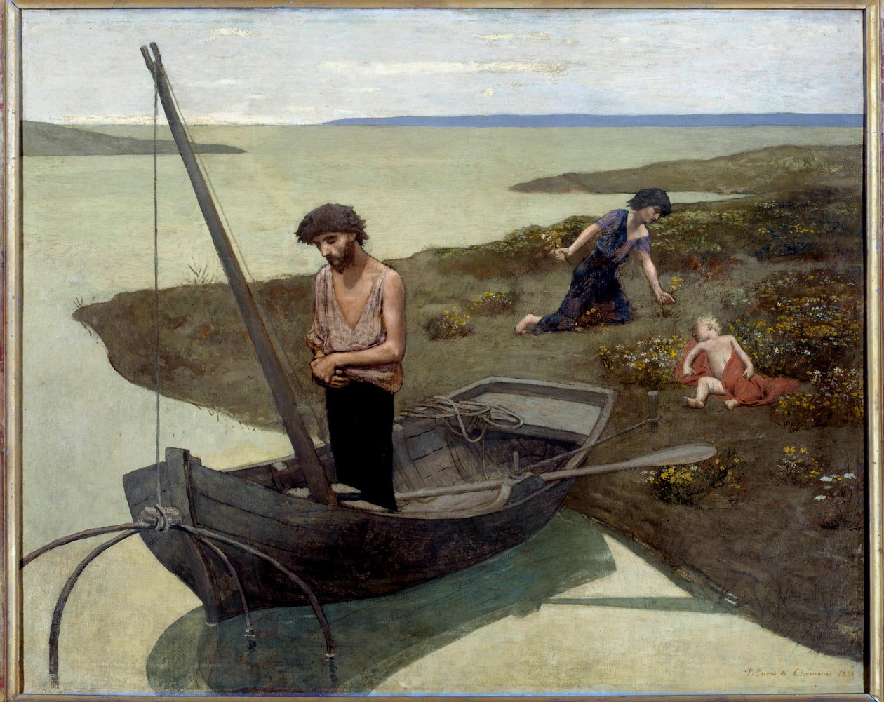 Den fattige fiskaren Målning av Pierre Puvis de Chavannes (1824-1898) 1881 Sön. 1,55x1,92 m Paris, musee d