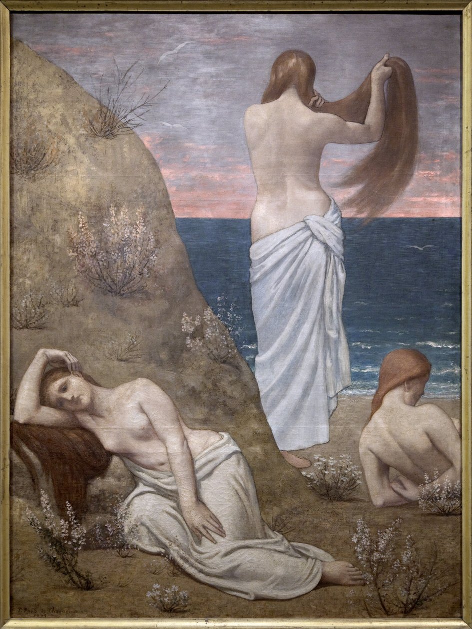Unga flickor vid havet av Pierre Puvis de Chavannes