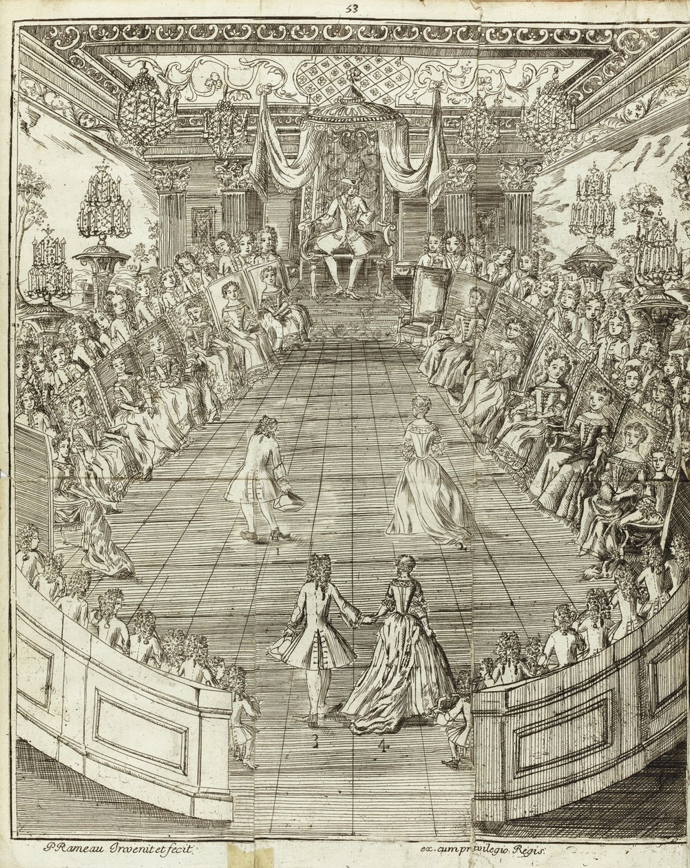 Illustration från Den dansande mästaren, 1734 av Pierre Rameau