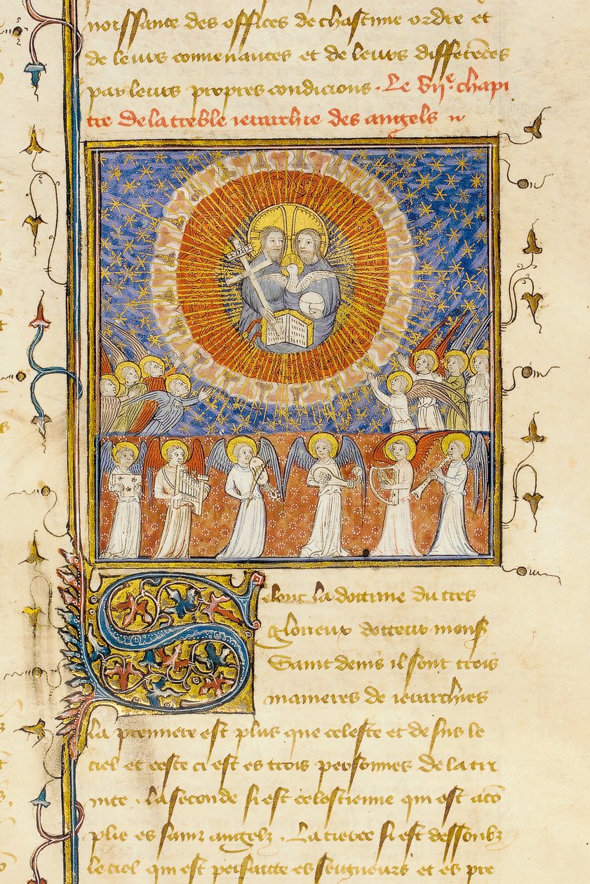 Detalj av en sida från "The Properties of Things" av engelsmannen Bartholomew, i den franska översättningen av Jean Corbechon, ca 1390 av Pierre Remiet