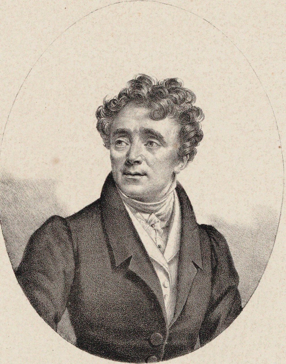 Porträtt av operasångaren Louis Antoine Eléonore Ponchard 1787-1866, ca 1835. av Pierre Roch Vigneron