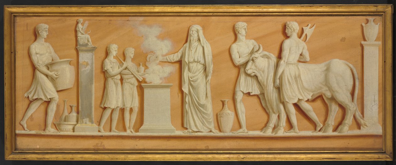 Överdörrsmålning och dubbla dörrar, 1790-tal. av Pierre Rousseau