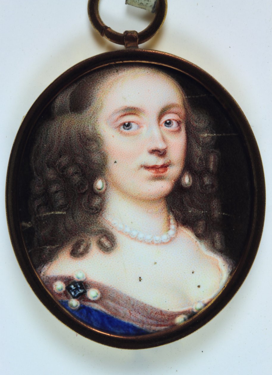 En dam som heter Elizabeth Rogers, Viscountess Mansfield (akvarell på elfenben) av Pierre Signac