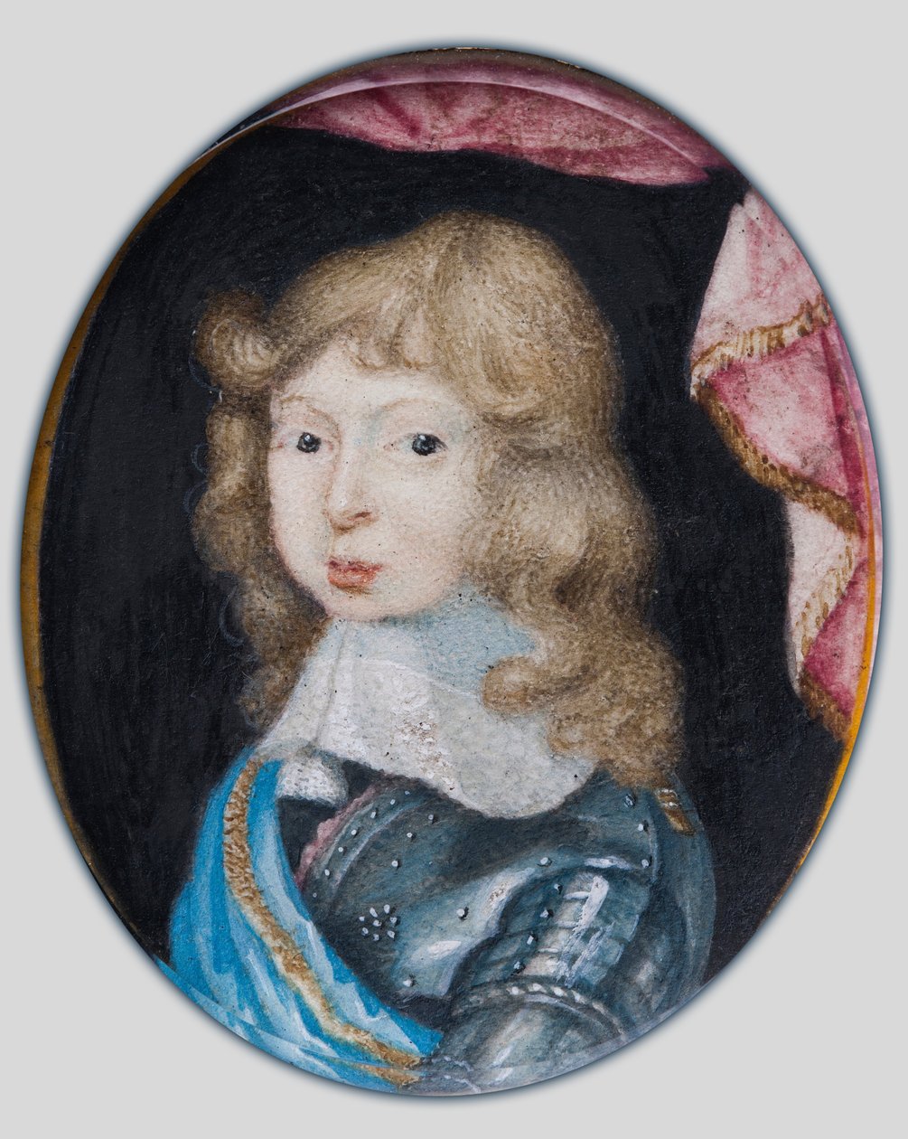 Miniatyr av Karl XI, kung av Sverige som barn, ca 1662 (gouache på pergament) av Pierre Signac