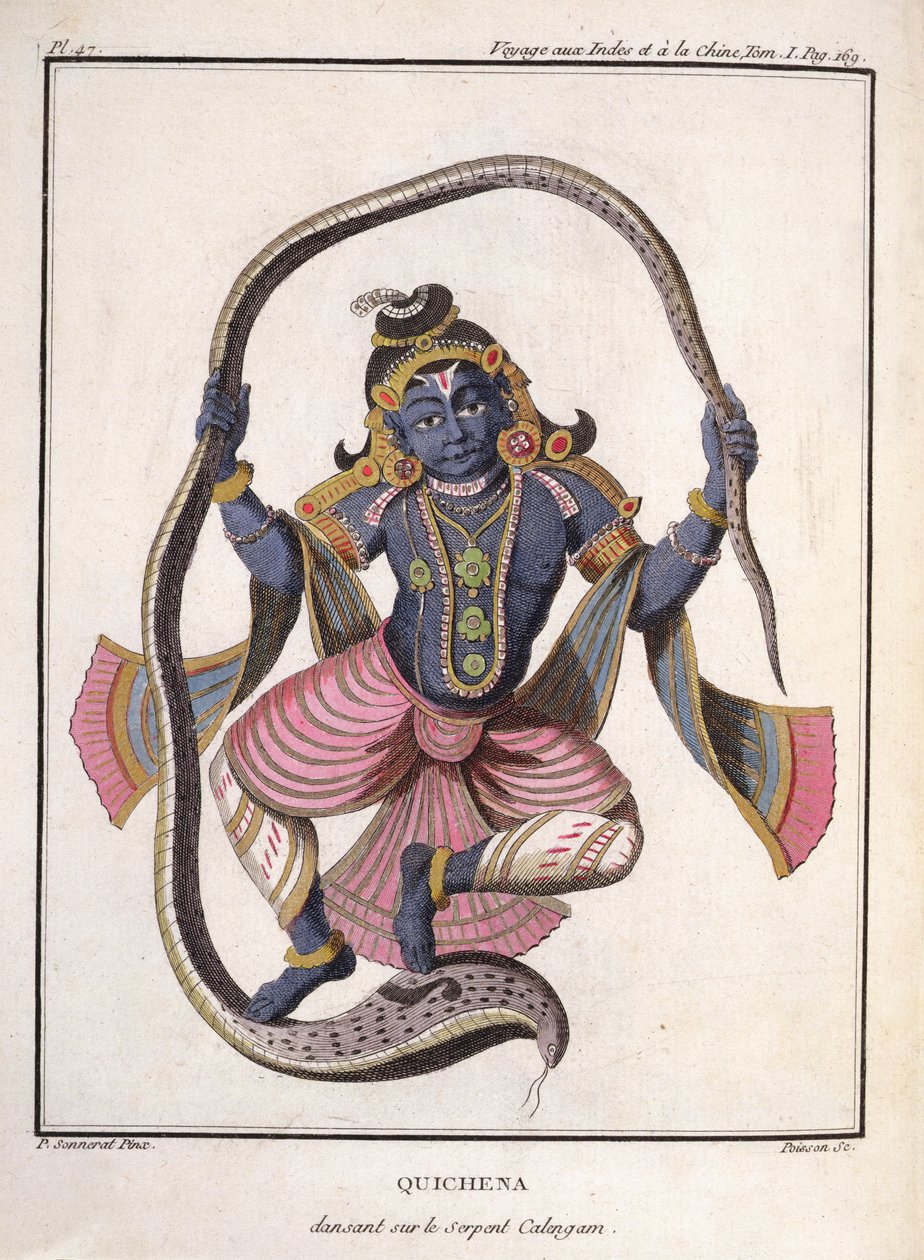 Krishna dansar på Kaliya-ormen, från 