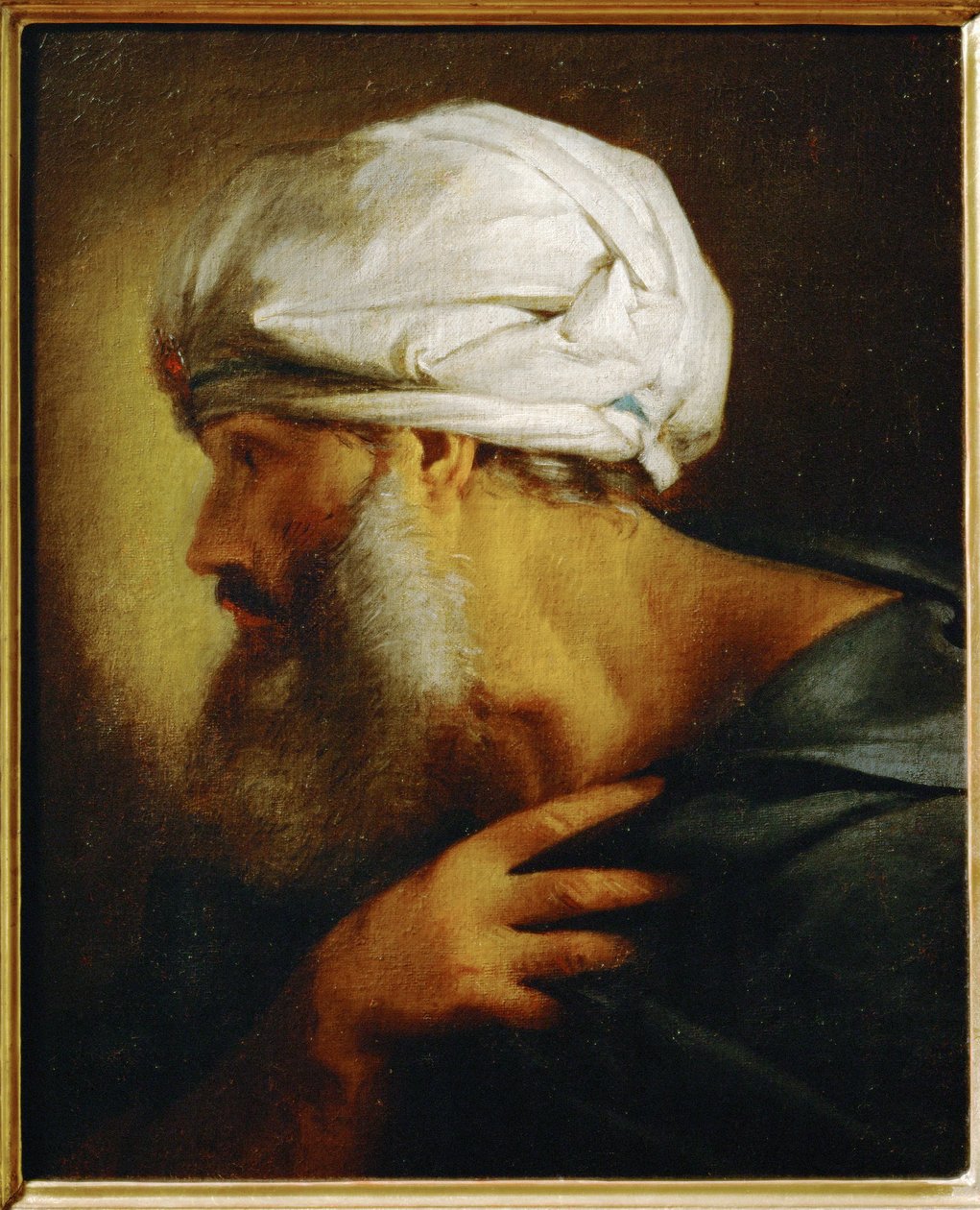 Man med turban (målning på duk) av Pierre Subleyras
