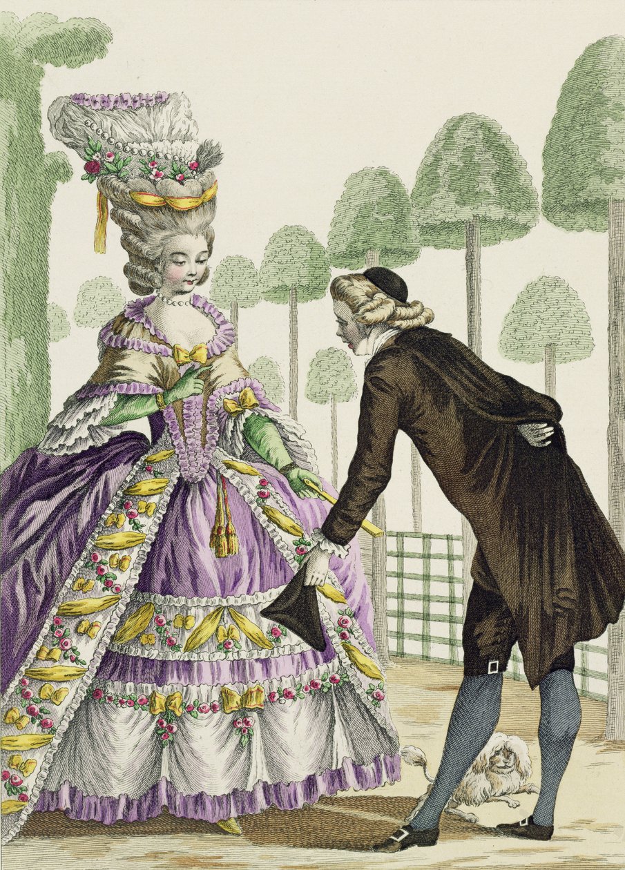 Lady in a Lilac Dress Promenades in the Gardens of the Palais Royal, skylt 13 från 
