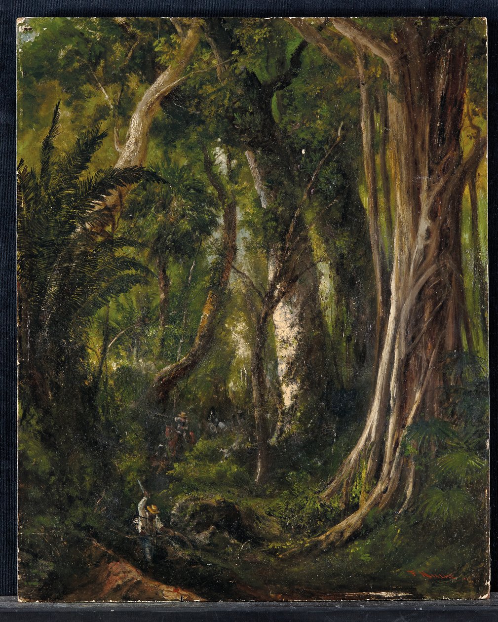 Resenärer i en kubansk skog (olja på panel) av Pierre Toussaint Frédéric Mialhe