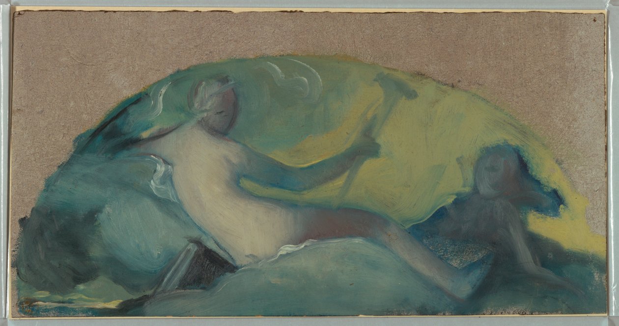 Studera för ett Tympanum med liggande figur av Pierre Victor Galland