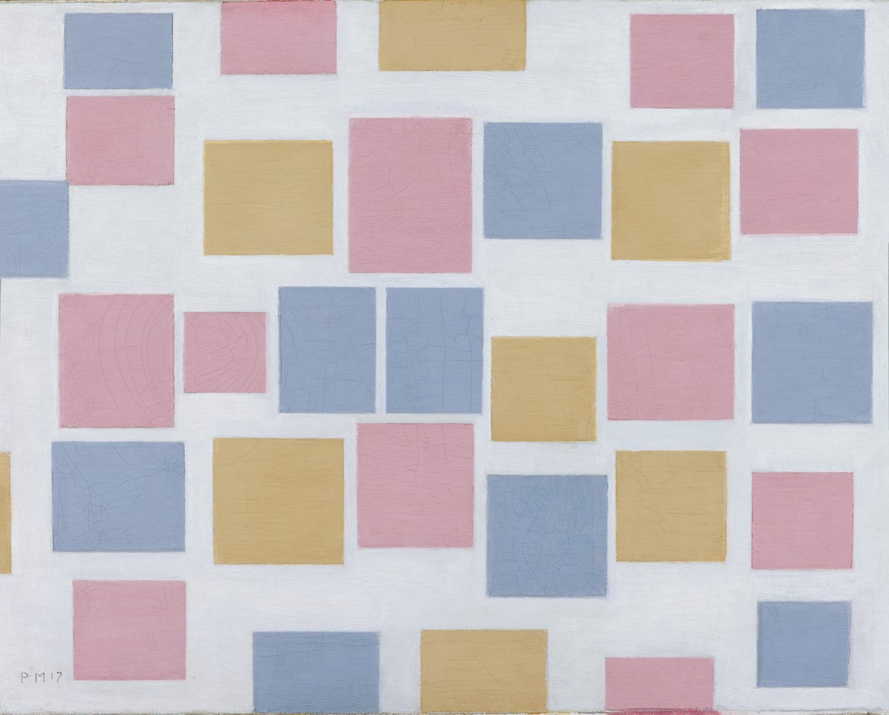 Komposit nr 3, med färgplan 3, 1917 av Piet Mondrian
