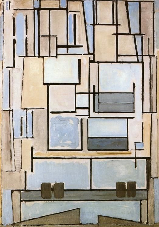 Compositie nr.9 Blue Façade av Piet Mondrian