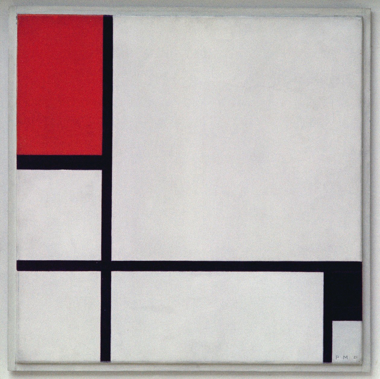 Komposition nr 1, med rött och svart, 1929 av Piet Mondrian