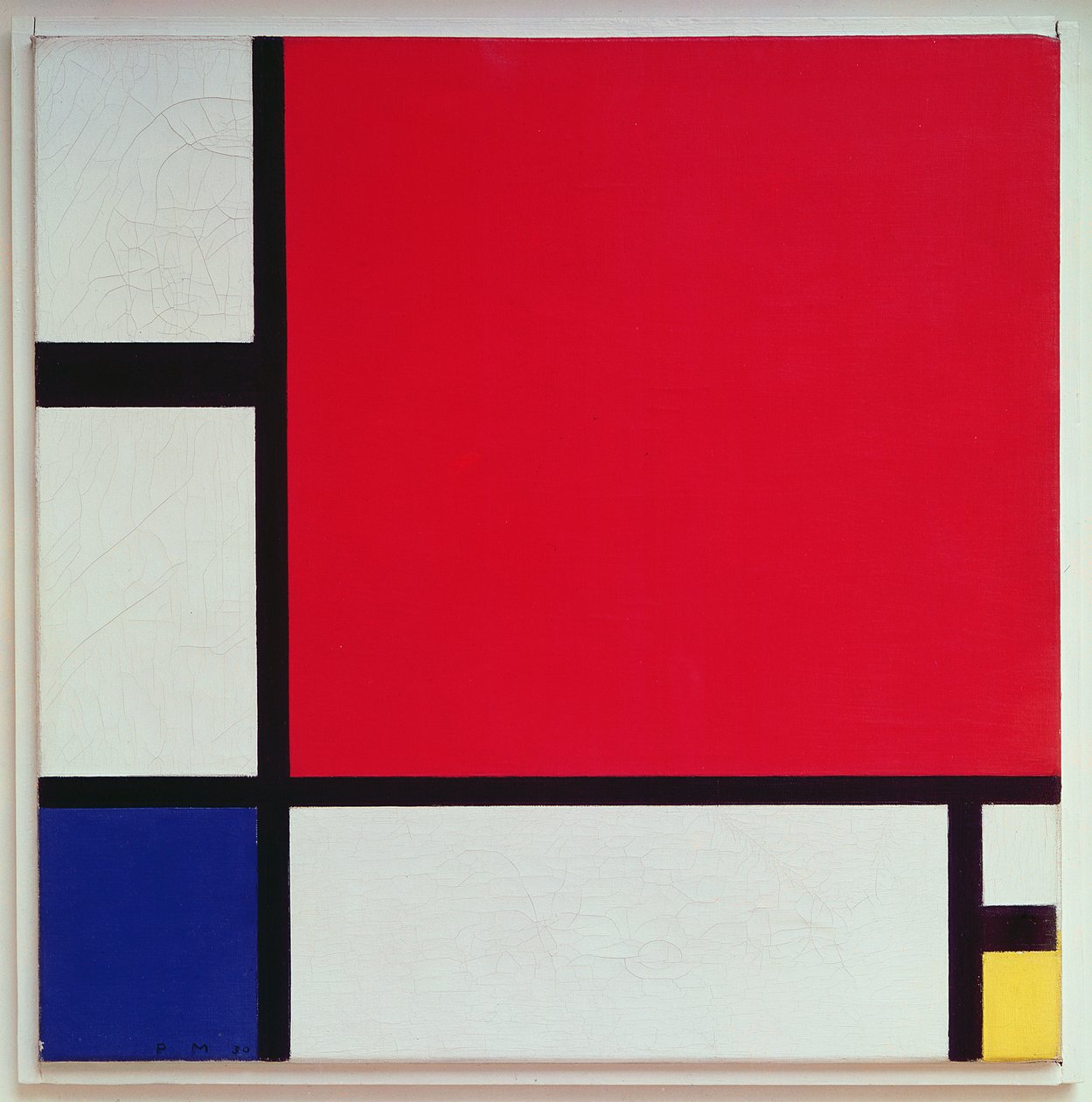 Komposition med rött, blått och gult, 1930 av Piet Mondrian
