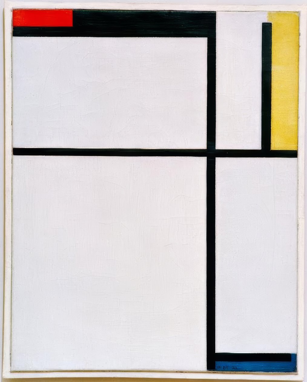 Komposition med rött, svart, gult, blått och grått av Piet Mondrian