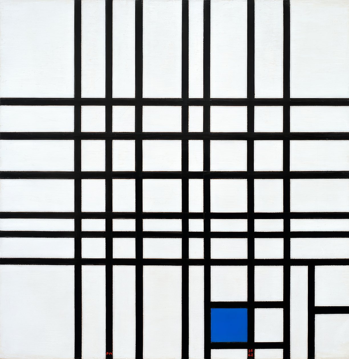 Komposition nr 12; Komposition med blått av Piet Mondrian