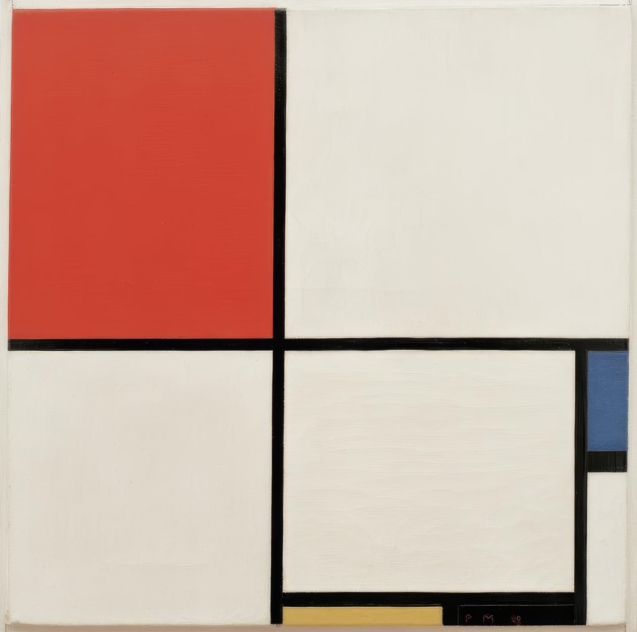 Komposition nr III; Komposition med rött, blått, gult och sh av Piet Mondrian