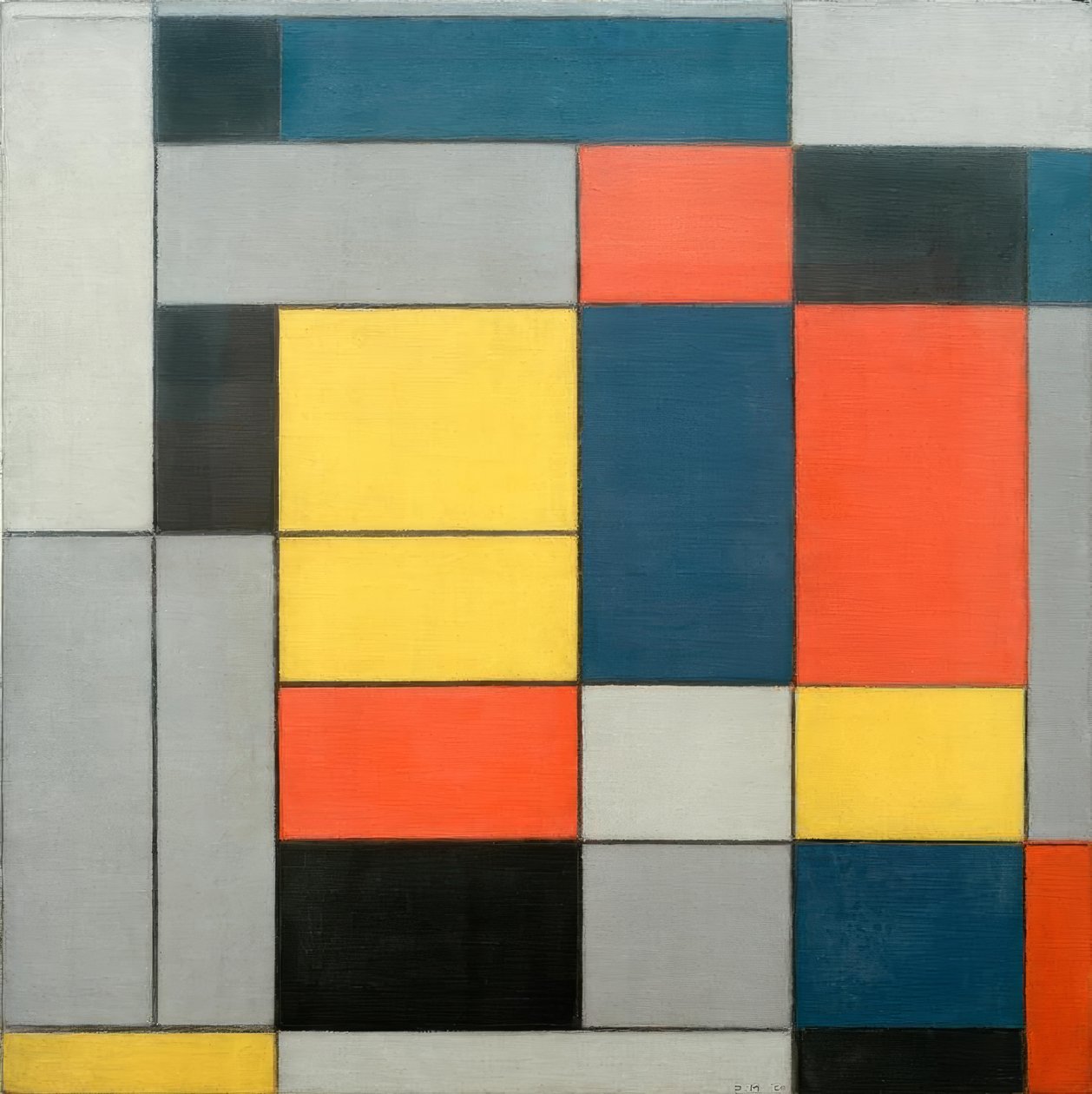 Komposition nr. VI; Komposition nr. II; Komposition med Schwa av Piet Mondrian