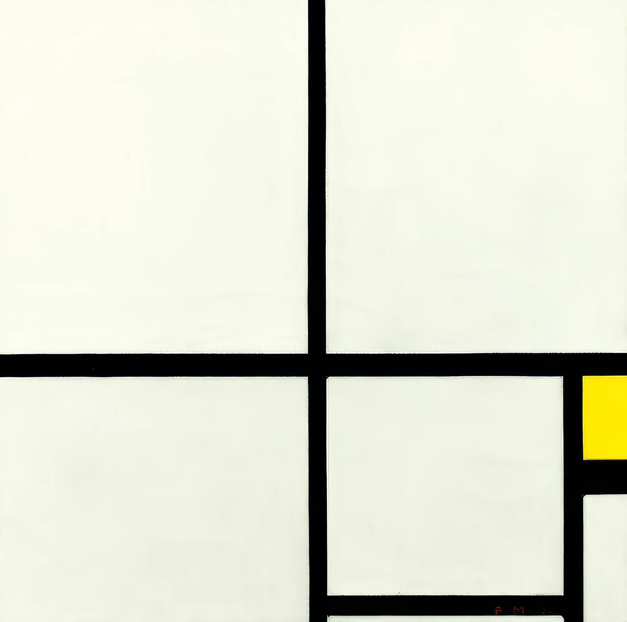 Komposition med gult av Piet Mondrian