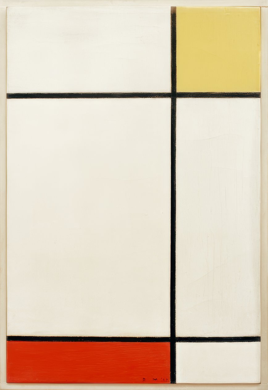 Komposition med gult och rött av Piet Mondrian